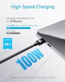 Anker USB C to USB C Cable, 100W Fast Charging Cable (2-Pack, 6 ft, Black) photo 2
