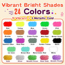 GOTIDEAL Chalk Markers,24 Colors Chalkboard Markers,6mm Reversible Tip — 3
