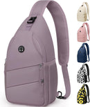 Pritent Crossbody Bags for Women Men Trendy Sling Bag Backpack Casual Chest Bag with Convertible Shoulder Strap | Large | Light Purple — 1