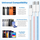 10FT USB C to C Fast Charger Cord for iPhone 18 17 16 15,60W Long Heavy Duty Braided Apple C to C Cable Fast Charging for iPhone 18 Pro Max/iPhone Duo/17 16 15 Pro,15 Plus/iPad Pro 10 inch-Colorful 8