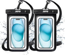 JOTO 2 Pack Waterproof Phone Pouch, Universal IPX8 Dry Bag up to 7" -Black — 1