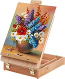 DEAYOU Wood Tabletop Easel Storage Box, Beechwood Portable Sketchbox for Painting, Adjustable Wooden Desktop Drawing Easel Case for Art Supplies, Painters, Adult, Student, Artist, Beginner — 6