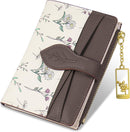 Wallets for Women- RFID Blocking- Soft PU Leather Bifold Coin Zipper Pocket Purse-Small flower wallet Credit Card Holder with ID Window (Green)