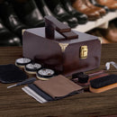 10 Pcs Deluxe Shoe Shine Box Set & Shoe Care Polish Kit with Foot Rest, Wooden Care Tools Storage Box Perfect for Multi- Leather Shoes — 6