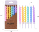 PHD CAKE 24-Count Rainbow Spiral Birthday Candles with Holders, Party Candles, Cake Candles — 7