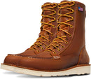 Danner 8” Bull Run Moc Toe Work Boots for Men - Durable Full-Grain Leather with Non Slip Wedge Outsole and 3-Density Cushion Footbed, EH Resistant - Tobacco — 1