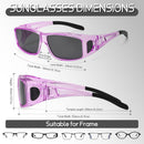 Polarized Fit Over Glasses Sunglasses for Men Women Driving Square Wrap Around Shades UV Protection Sun Eyewear PT2006 | 2pcs(purple/Gray+blue/Gray) | 62 Millimeters — 3