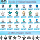 1960Pcs Ocean Beads for Bracelets Making Kit, Blue and White Summer Beach Bead for Jewelry Making, Sea Turtle… — 4