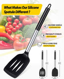 Pack of 2 Silicone Solid Turner, Non Stick Slotted Kitchen Spatulas, High Heat Resistant BPA Free Cooking Utensils,… — 2