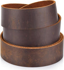 Leather Strap, 1 Inch Wide Flat Genuine Leather Strips for Crafts | DK Brown — 5
