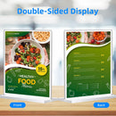6 Pack Acrylic Sign Holder 8.5 x 11, Double-Sided Clear Sign Holder Plastic Stands for Display, T Shape Acrylic Table Sign Stands for Office Store Restaurants Wedding Party Decoration | Vertical 6 Pack 8.5x11 — 6