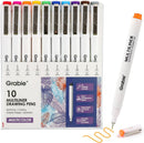 Grabie Micro Fineliner Pens, 10 Multicolor Waterproof Drawing Pens | 10-Multicolor — 1