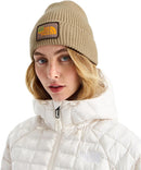 THE NORTH FACE TNF Logo Box Cuffed Beanie | Classic Fit, Rib Knit Winter Hat for Men & Women - Khaki Stone/Hike Patch — 2
