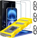 TZGZT 3 Pack Screen Protector for iPhone 16, Tempered Glass, Case Friendly — 1