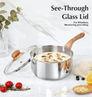 KOCH SYSTEME CS Stainless Steel Saucepan Set, 6 Piece Stainless Steel Pot 1QT & 2QT & 3QT with Heat-resistant… — 4