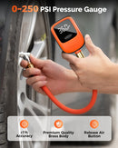 ETENWOLF T600 Digital Tire Pressure Gauge 250 PSI with Rubber Hose, Orange