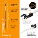 Fiskars 8-12 Ft Extendable 2-in-1 Tree Pruner & Pole Saw with Rotating Head | 8-12 ft Rope-Free Saw & Pruner — 6