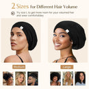YANIBEST Slouchy Beanie Hat Satin Lined Sleep Cap Satin Bonnet Chemo Headwear Caps for Women and Men Pure Black — 4