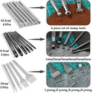 Leather Craft Tools, 60 Pieces Leather Working Tools and Supplies with Storage Bag Cutting Mat Prong Punch Groover Edge Creaser Stamping Carving Knife Awl Hammer for Craft Making DIY Sewing — 4