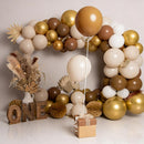 Brown Sand White Neutral Balloons, 50pcs 12 inch Retro Apricot Balloons Brown Sand White Gold Confetti Party Balloons For Birthday Engagement Wedding Anniversary Party Decorations | Brown Beige Gold — 2