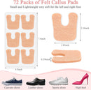 72 Pcs Callus Pads for Feet Soft Felt Callus Cushions for Bottom of Foot U Shape Metatarsal Pad Pain Relief Adhesive Coin Pad Keep Protecting Calluses from Rubbing on Shoes for Women Men Heel Pads 2