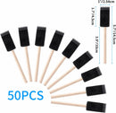 50 Pcs Foam Paint Brushes Set, 1 Inch, for Painting, Staining, Varnish | 50PCS 1" — 2