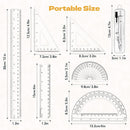 7Pcs Geometry Set-Clear Plastic Rulers,Triangle Ruler,Protractor,Compass — 3