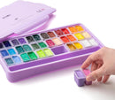 HIMI Twin Cup Jelly Gouache Paint Set with 3 Paint Brushes, 36 Colors 12g, Jelly Cup Design, Non Toxic Paint for Canvas and Paper, Art Supplies for Professionals (Purple Case) — 6