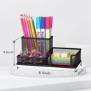 SUPEASY Pen Holder Desk Organizer, Office Supplies Pencil Holder with 3 Compartments, Desk Accessories and Workspace Organizers for Home School Classroom, Black — 3