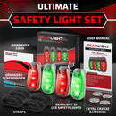 Bike Lights for Night Riding, USB Rechargeable Front and Back Lights, LED Bicycle Headlight and Tail Light Set, Water Resistant Bike Lights Rechargeable for Mountain Bikes, Kids Bike Light, MTB Light | Tail Lights | Red & Green — 2
