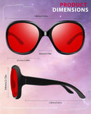 Joopin Oversized Sunglasses Womens Trendy Polarized Large Driving Sun Glasses Ladies UV Protective Big Sunnies Shades | B27-black/Sleep Red — 4