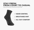 BRIGHTO Bamboo Charcoal Socks - Odor Control Moisture Wicking Cushioned Arch Support - Mid Crew (3-Pack) Unisex — 2