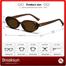 Breaksun Retro Oval Sunglasses for Women Men Fashion Small Oval Sunglasses 90s Vintage Shades | A2 Dark Brown/Brown | 54 Millimeters — 6