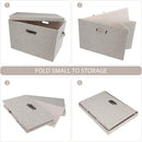 Graciadeco Large Quart Collapsible Stackable Storage Bins with Lids, 3 Packs Beige Linen Fabric Closet Boxes with Lids, Storage Cube Baskets Container Organizers for Bedroom Office(16.6 x 11.7 x 10.8) — 4