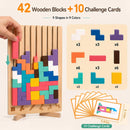 Montessori Wooden Stacking Puzzle Toy, 3D Color Stack Game for Kids Ages 3+ — 4