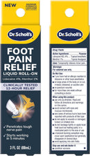 Dr. Scholl's Liquid Foot Pain Relief, Menthol and Lidocaine Roll On, 3.0 Oz — 6