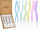 PHD CAKE 24-Count Colorful Pastel Spiral Long Thin Birthday Candles, Cake Candles, Birthday Parties, Wedding Decorations, Party Candles — 1