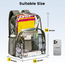 Vorspack Clear Backpack Heavy Duty PVC Transparent Backpack with Reinforced Strap Stitches & Large Capacity for College Workplace Security - Green — 2