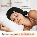 YANIBEST Slouchy Beanie Hat Satin Lined Sleep Cap Satin Bonnet Chemo Headwear Caps for Women and Men Pure Black — 3
