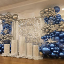 Blue Silver Balloon 12Inch Dark Metallic Blue Silver Confetti Latex Balloon — 8