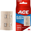 ACE 3 Inch Elastic Bandage with Clips, Beige, Great for Elbow, Ankle, Knee and More, Ideal for Sports, Comfortable design with soft feel, Wash and Reuse — 1