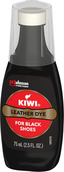 KIWI Leather Dye, Black, 2.5 oz (1 Bottle with Sponge Applicator) — 3