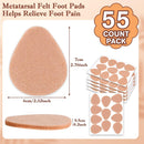 Shynek 55Pcs Metatarsal Foot Pads for Women and Men, Felt Ball of Foot Cushion, Adhesive Neuroma Pads for Feet Soft Forefoot Cushion Pads and Sole Support, Pain Lessen (Skin Color) 4