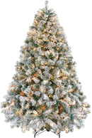Yaheetech 6ft Pre-Lit Snow Flocked Artificial Christmas Tree, 250 Lights — 1