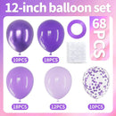68pcs Purple Balloons 12inch with Metallic Pastel Dark Purple Confetti Balloons for Purple Birthday Wedding Baby Shower Party Decorations — 2