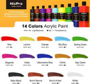 Nicpro 14 Colors Large Bulk Acrylic Paint Set for Artist (16.9 oz, 500 ml) | 16.9 Fl Oz (Pack of 14) — 3
