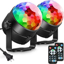 Luditek 2-Pack Sound Activated Party Lights with Remote, Disco Ball Strobe — 1