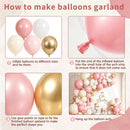 Zesliwy Pink White Sand Gold Balloons Arch Kit, Latex, Party Decorations | Pink White Gold — 3