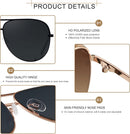 ANDWOOD Oversized Aviator Sunglasses for Women Men Big Large Shades | Black | Polarized Lens | Polarized — 5