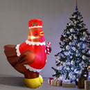 Ceenna 5 ft Large Lighted Christmas Inflatable Chicken Decor, Claus Hen — 6